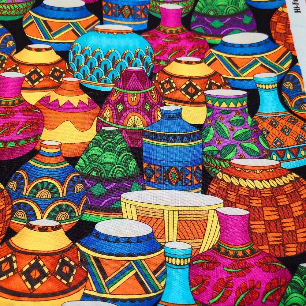 Vibrant Baskets/Vases/Pots HI-Fashion Fabrics Inc. HF-C 5361 Cotton Quilt Sew Ya